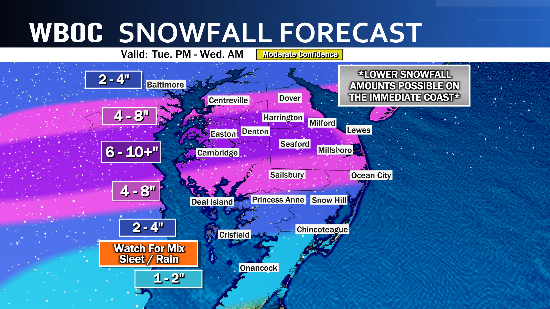 Tuesday Snow Totals